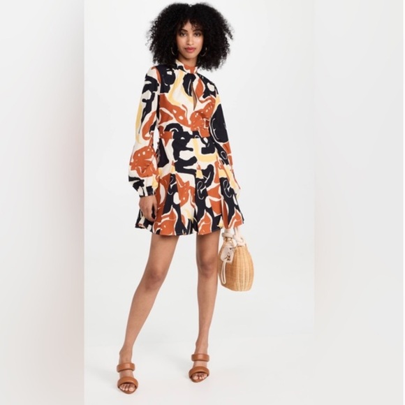 De Loreta Dresses & Skirts - De Loreta‎ Leonor Long Sleeve Mini Dress Abstract Print Medium